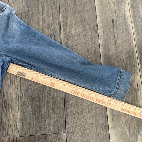 Y2K Hollister Jean Jacket Light Wash Blue Denim Embroidered Buttons Womens Small - Picture 5 of 7